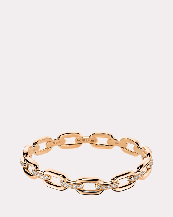 Pave Diamond Rose Gold Chain Bracelet