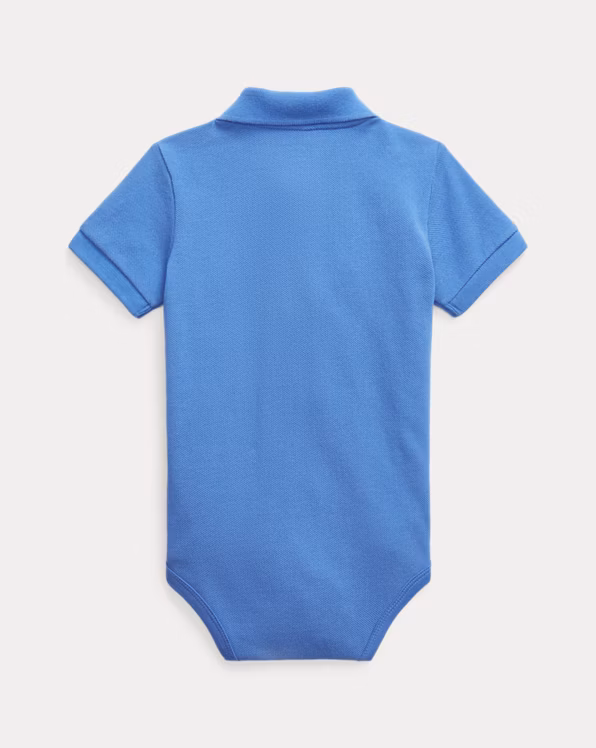 Cotton Mesh Polo Bodysuit