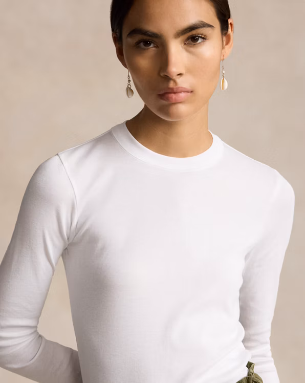 Slim Fit Cotton Long-Sleeve Tee