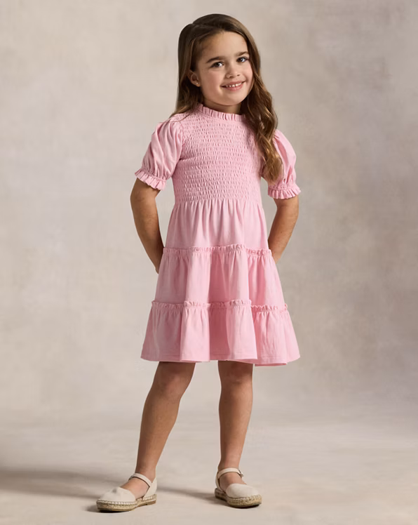 Smocked Cotton Jersey Dress