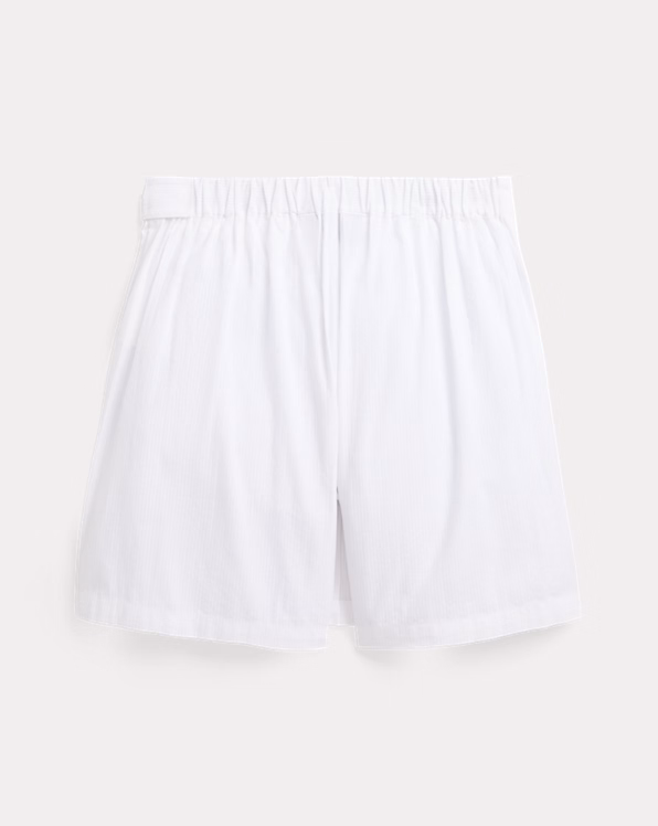 Pleated Cotton Seersucker Wrap Skort