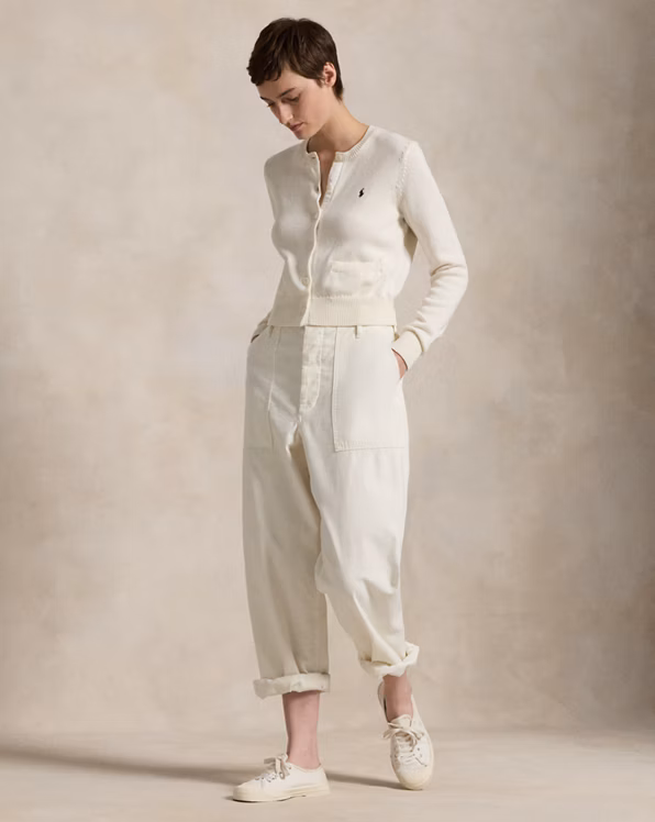 Cotton Crewneck Cardigan