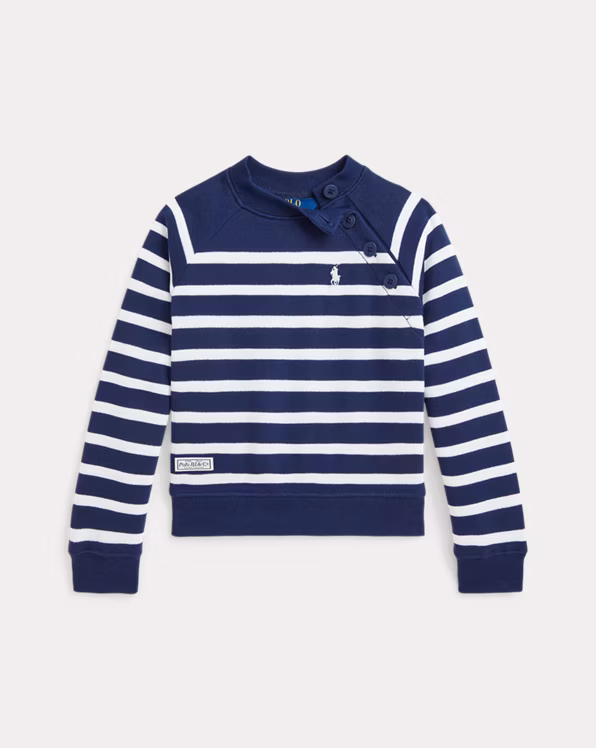 Striped French Terry Mockneck Sweatshirt