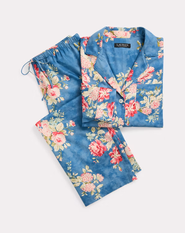 Floral Cotton-Blend Sateen Sleep Set