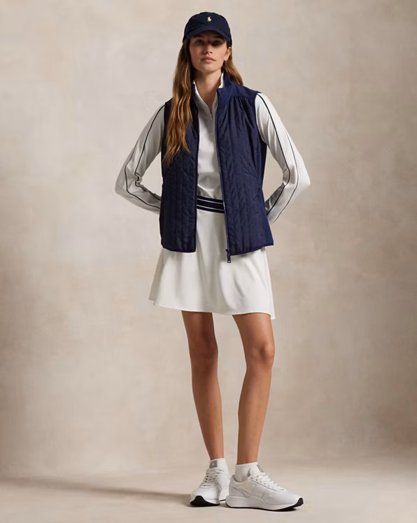 Hybrid Quilted-Front Zip Gilet