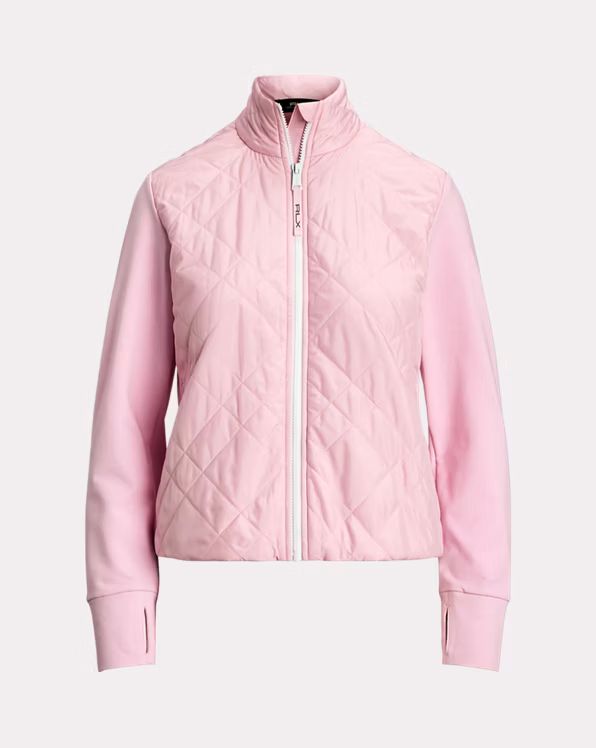 Hybrid Quilted-Front Terry Zip Jacket