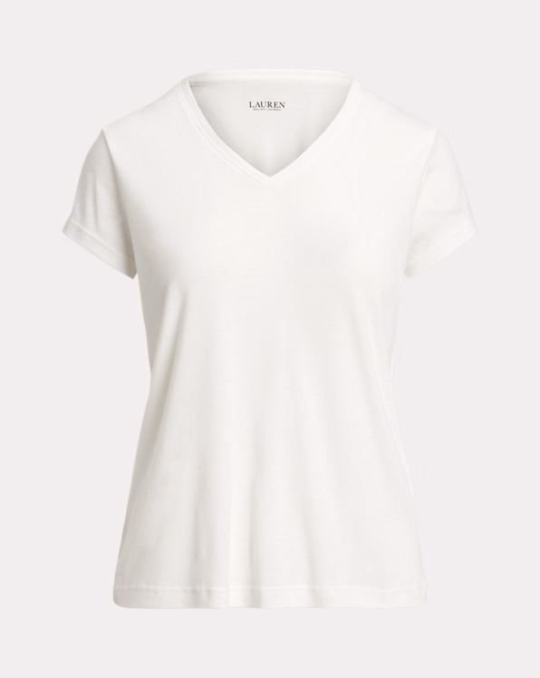 Cotton V-Neck Sleep Tee