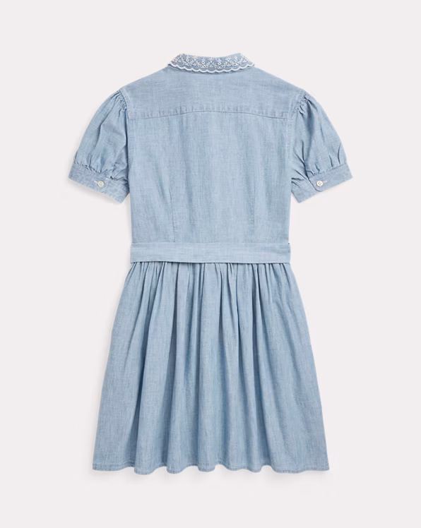 Belted Indigo Chambray Shirtdress