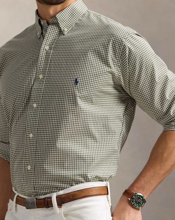 Gingham Stretch Poplin Shirt