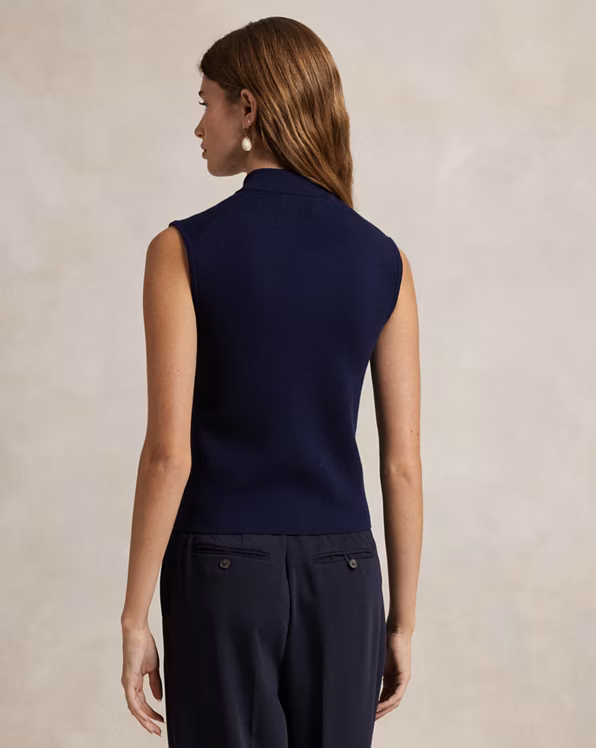 Sleeveless Roll Neck Jumper