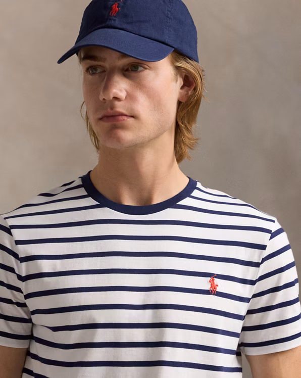 Custom Slim Fit Striped Jersey T-Shirt