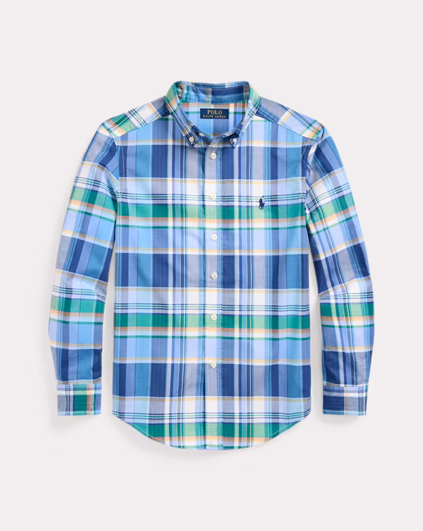 Plaid Cotton Poplin Shirt