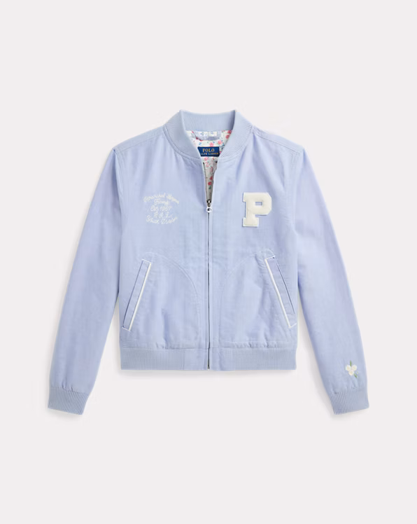 Polo Bears Cotton Oxford Baseball Jacket