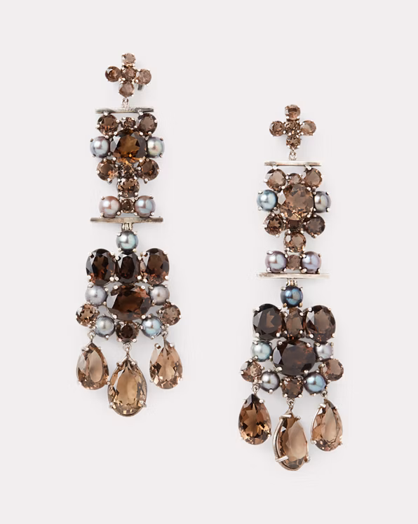 Pearl and Crystal Chandelier Earrings