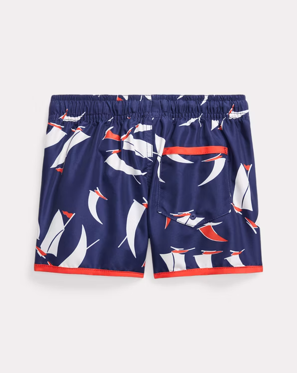 Sailboat-Print Swimming Trunk