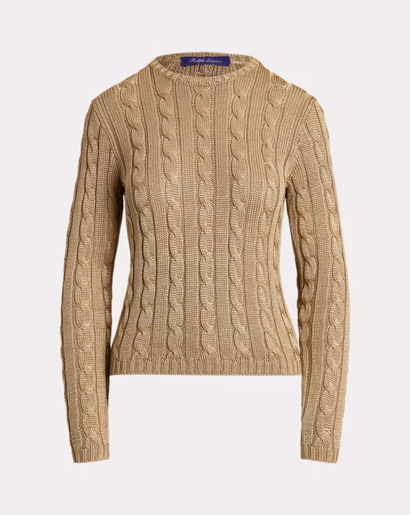 Cable-Knit Silk Crewneck Jumper