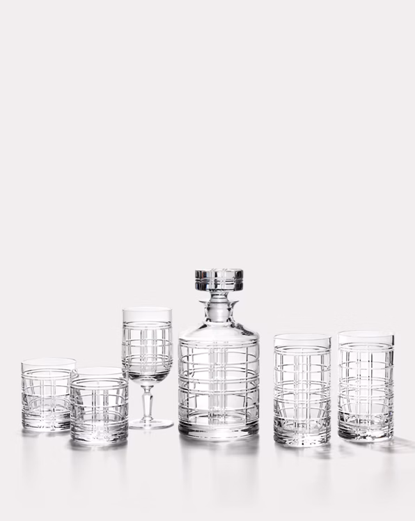 Hudson Plaid Beverage Glass
