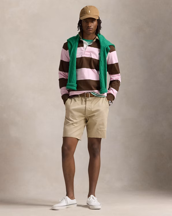 Classic Fit Khaki-Collar Rugby Shirt