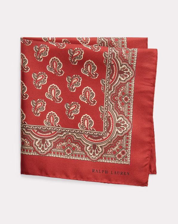 Pine-Print Silk Twill Pocket Square