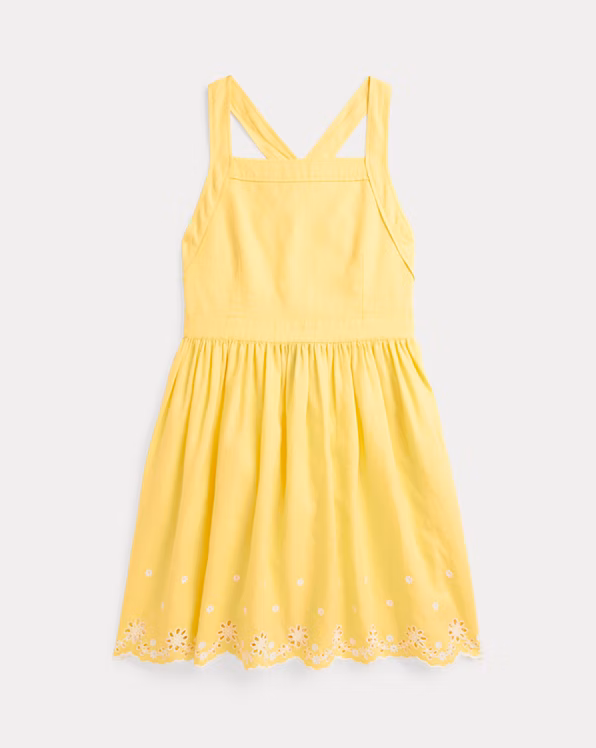 Embroidered Linen-Cotton Dress