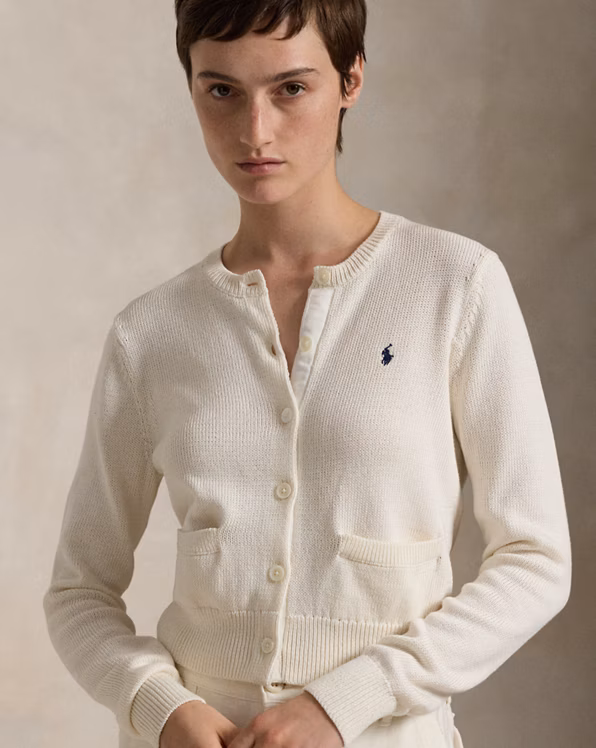 Cotton Crewneck Cardigan