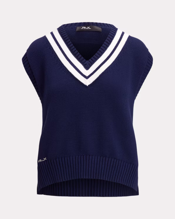 Cotton-Blend Sleeveless Cricket Jumper