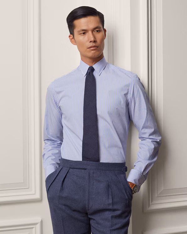 Bengal-Stripe Poplin French Cuff Shirt