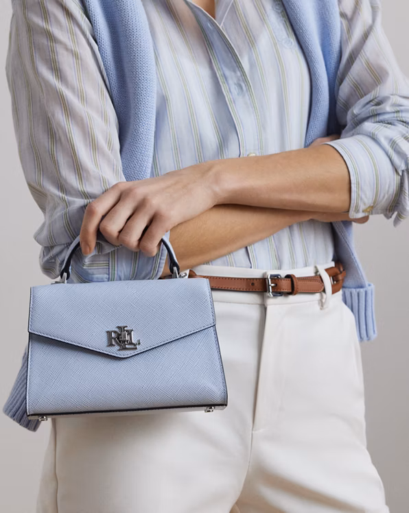 Crosshatch Leather Small Farrah Satchel