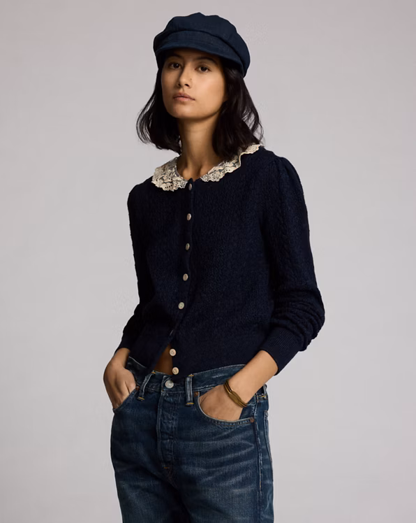 Cable-Knit Pointelle Cardigan