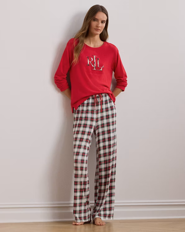 Plaid Jersey Pyjama Set