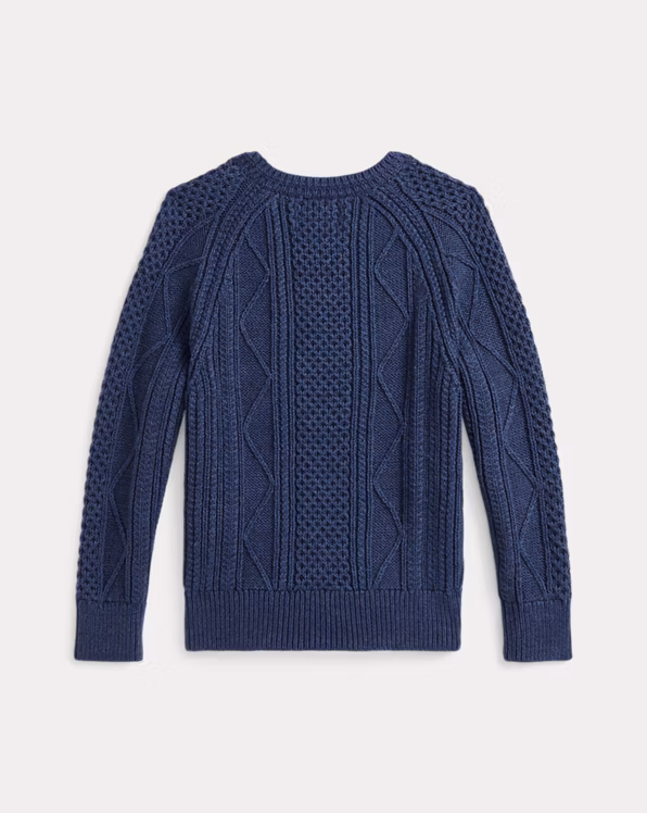 Mixed-Knit Flag Cotton Jumper