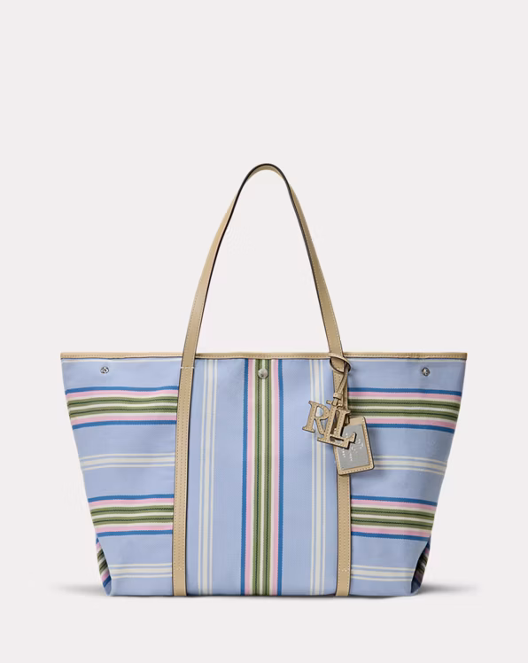 Striped Twill Large Emerie Tote