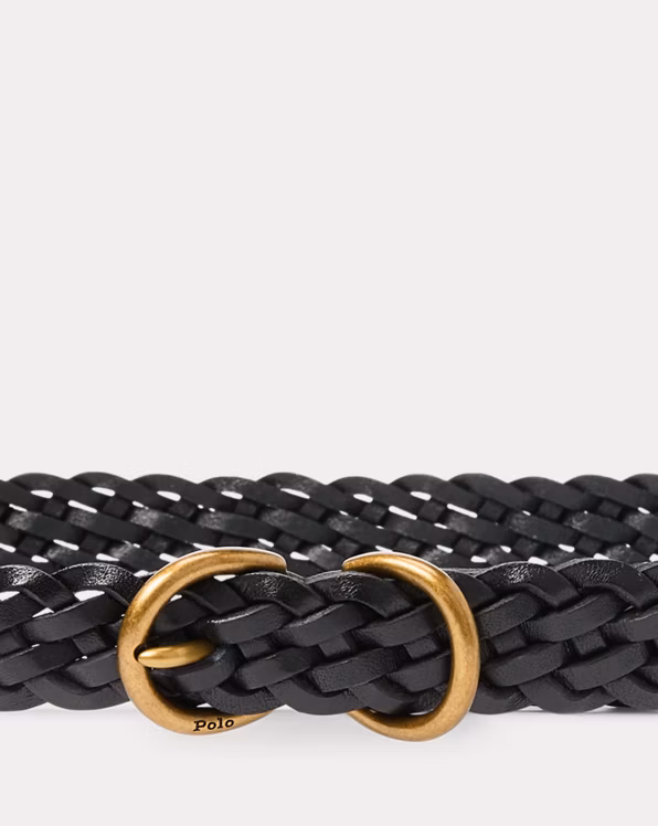 Braided Vachetta Leather Skinny Belt