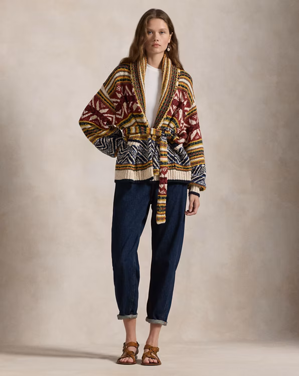 Multi-Pattern Shawl Cardigan