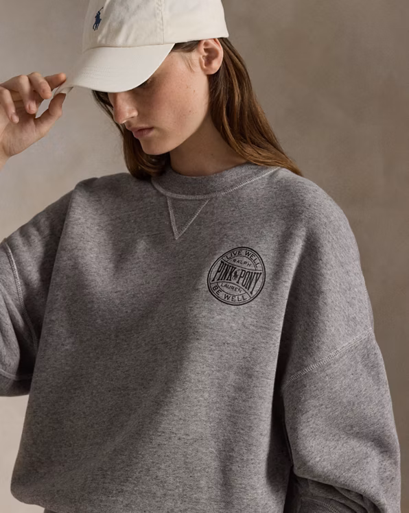 Pink Pony Logo Fleece Crewneck