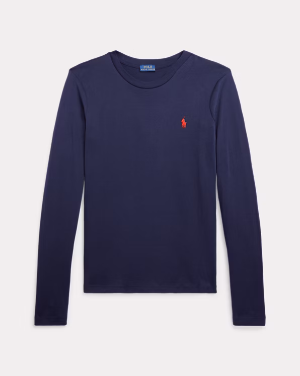 Long-Sleeve Jersey Crewneck T-Shirt