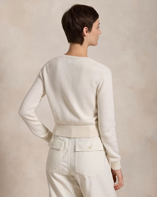 Cotton Crewneck Cardigan