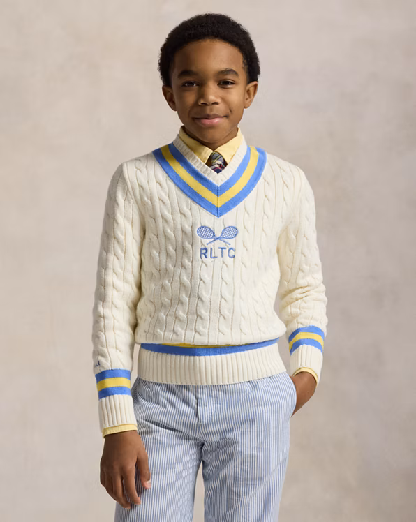 Embroidered Cotton Cricket Jumper