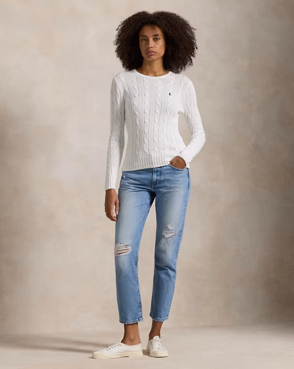 Cable-Knit Cotton Crewneck Jumper