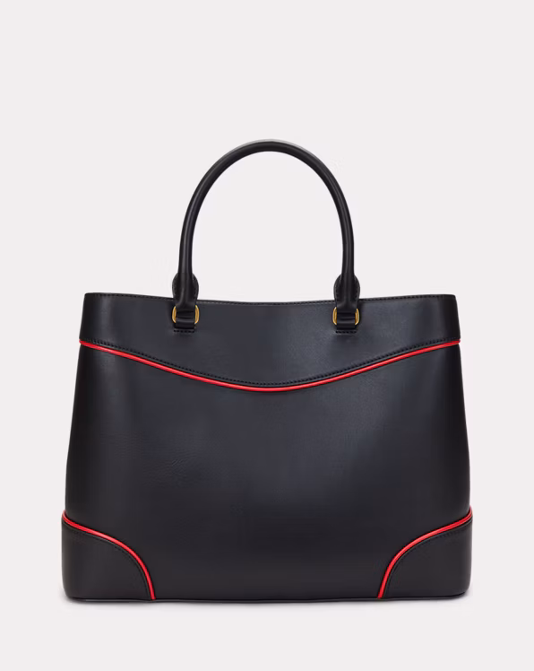 Two-Tone Leather Large Marcy Satchel