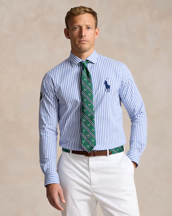 Wimbledon Striped Stretch Twill Shirt