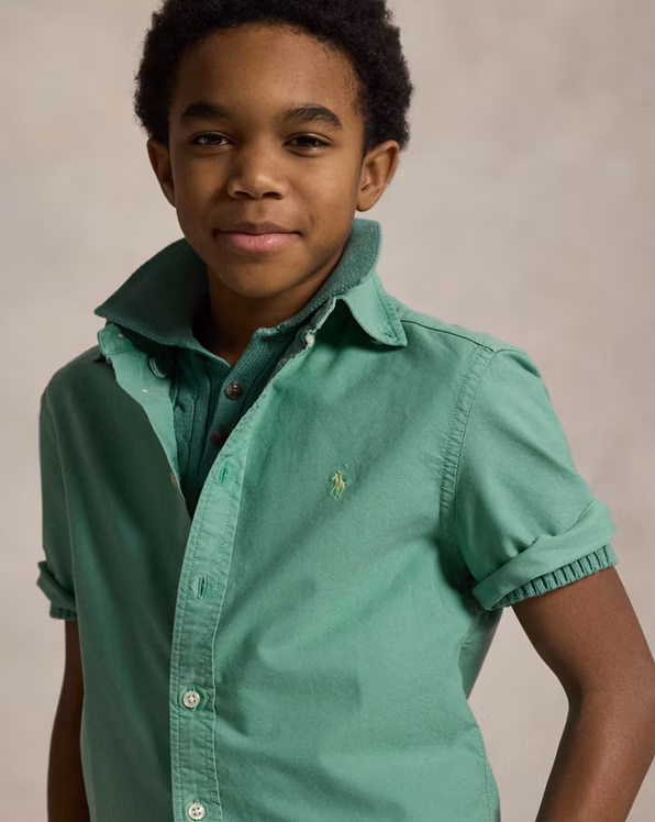 Cotton Oxford Short-Sleeve Shirt