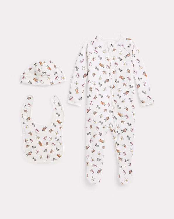 Polo Bear Cotton 3-Piece Gift Set