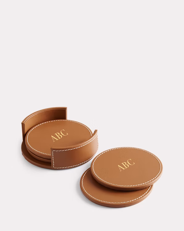 Wyatt Leather Coaster Set