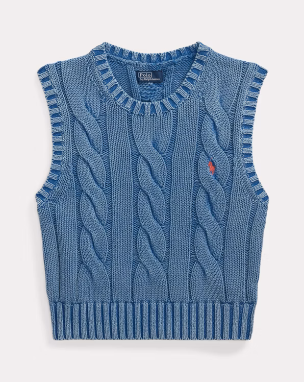 Cable-Knit Cotton Sleeveless Jumper