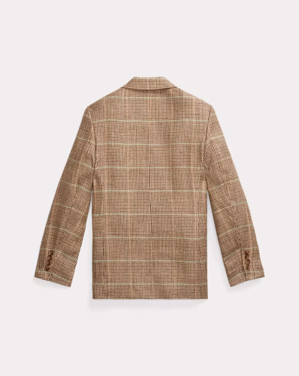 Linen-Silk Herringbone Blazer