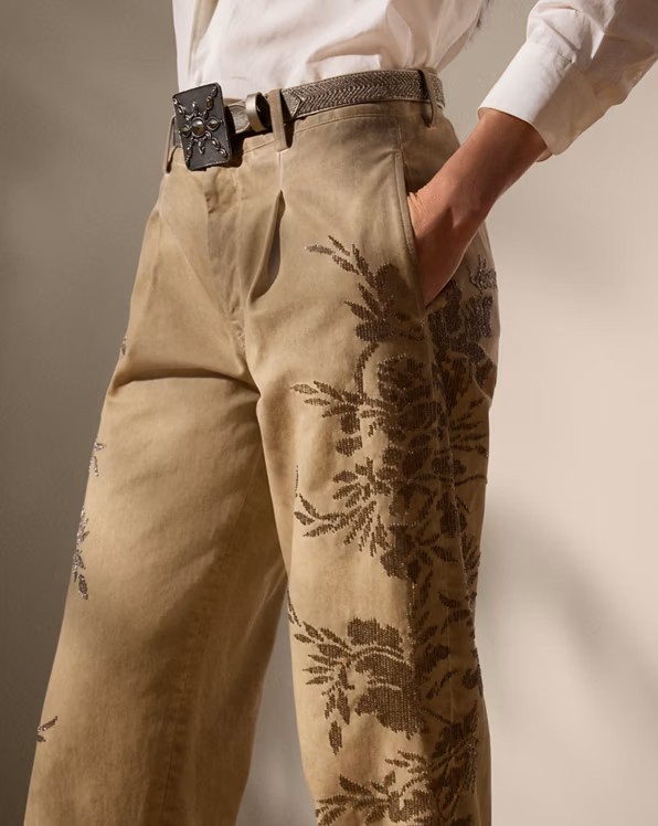 Fallon Embellished Cotton Chino Trouser