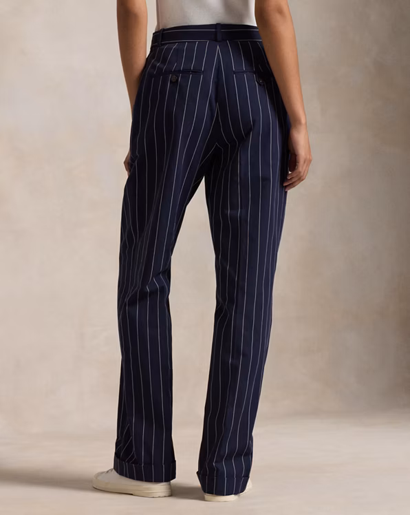 Striped Twill Straight Trouser
