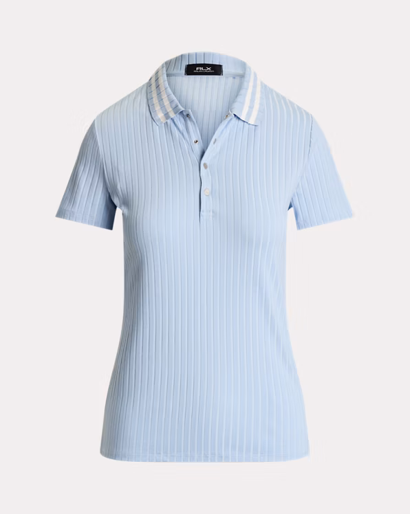 Slim Fit Rib-knit Polo Shirt
