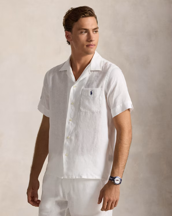Australian Open Linen-Blend Camp Shirt